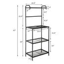 GAOMON 4-tier Kitchen Shelf with Wire Mesh Storage Rack Black