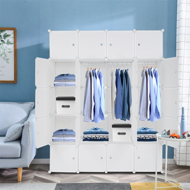 AMYOVE 5-layers 20-grids Modular Closet Cabinet Storage  Shelves Cube Organizer White