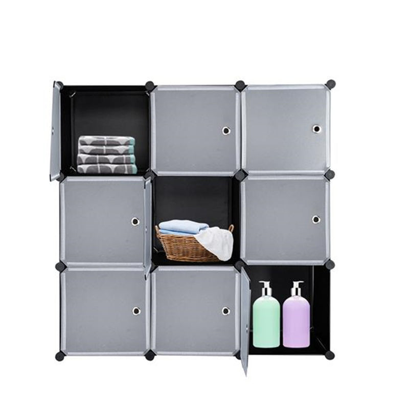 RONSHIN Storage Organizer Diy 9-Cube Storage Shelving With Doors