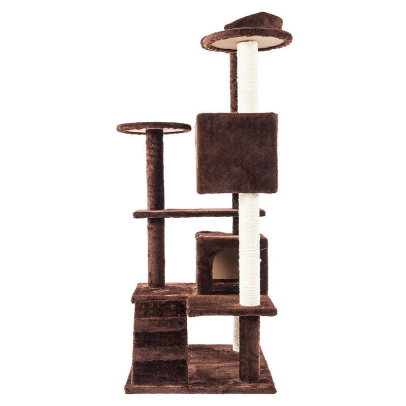 BEESCLOVER Multi-level Cat Tree Condo Furniture Cat Climbing Frame Kittens Cats Pets Brown