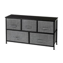 GAOMON 2-layer Dresser 5-Drawer Storage Rack Household Organizer Furniture Dark Grey