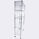 GAOMON 5-Layer Iron Shelf with 1.5" Smooth Wheels Chrome Plated Storage Rack Organizer