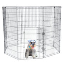GAOMON 48" Basics Play Area Foldable Metal Pet Wire Fence 8 Pieces with Open Doors Black