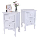 GAOMON Rural Style Bedside Table Nightstands with 2 Drawers Storage Cabinet White
