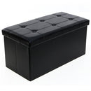 GAOMON Folding Storage Cube Seat PU Leather 76*38*38cm Black