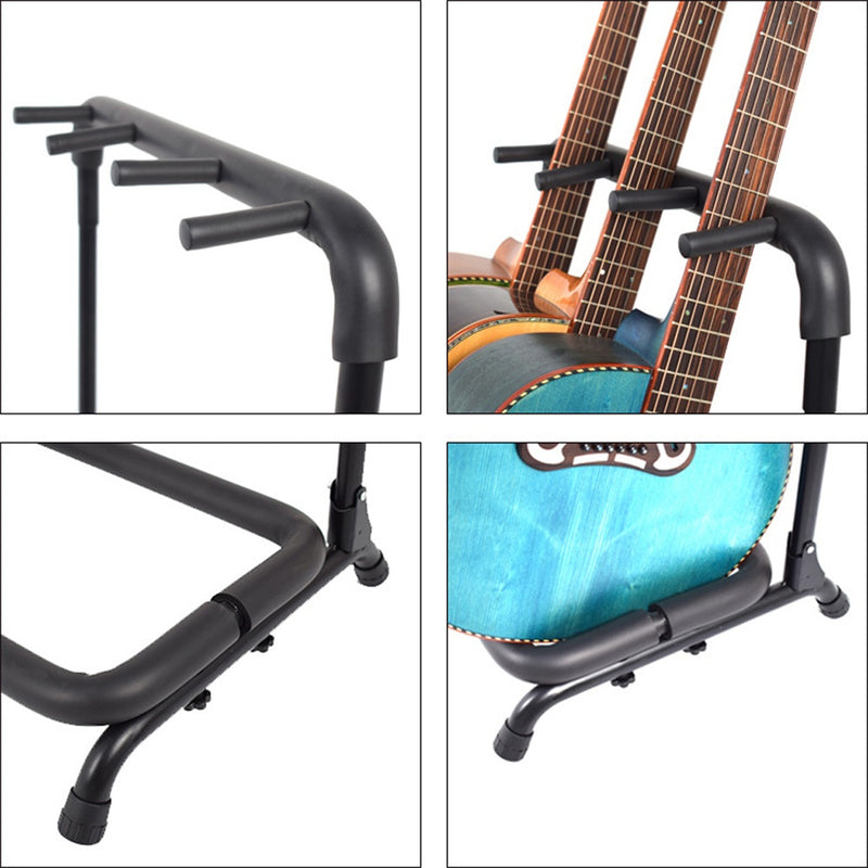 YIWA Multiple Guitar Stand 3 Holders Circular Tube Rack for Electric Guitar Bass Acoustic Guitars