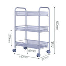 GAOMON 3 Layer Removable Storage Cart 44 x 26 x 62cm Silver