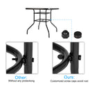 GAOMON Outdoor Dining Table Weather-Proof Patio Garden Square Tempered Glass Table