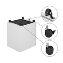 GAOMON 39cm Movable Storage Cabinet with Three Side-pull Drawers File Cabinet White