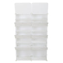GAOMON 2 Rows 7-tier 14 Grids Shoe Rack Organizer 40x30cm Cube Shoe Cabinet 72x32x122cm White