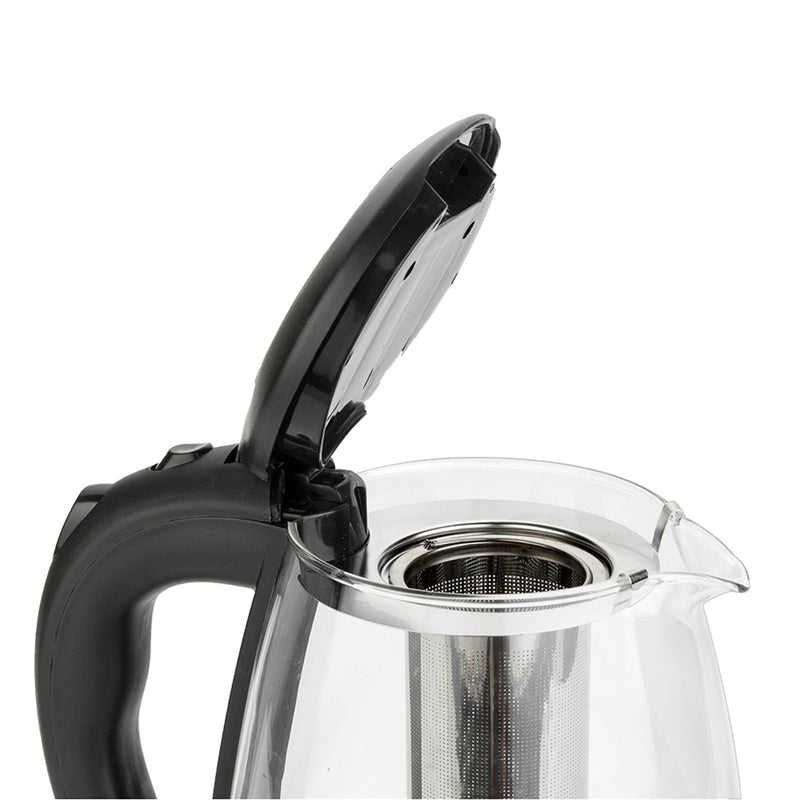 ZOKOP 1.8L Electric Glass Kettle with Filter Black