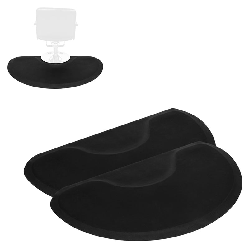 DSSTYLES 2pcs Salon Anti Fatigue Mat for Barber Stations Floor Mat Non Slip Black