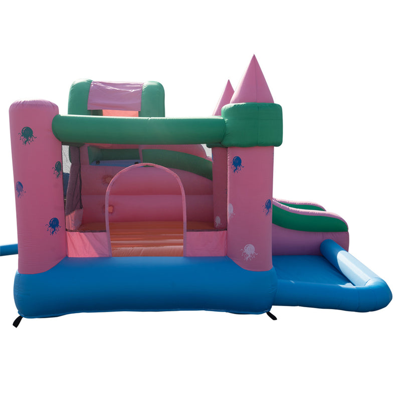 THBOXES Bounce House Inflatable Bouncer with Air Blower Bouncy Castle Pink