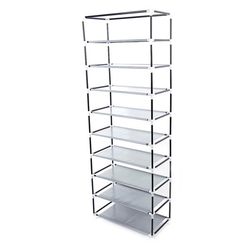 RONSHIN 9 Tiers Shoe Rack Closet Shoe Storage Cabinet Organizer GREY