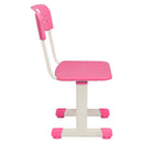 GAOMON Student Table Chair Set Adjustable White Paint Wood Grain Surface Plastic Pink