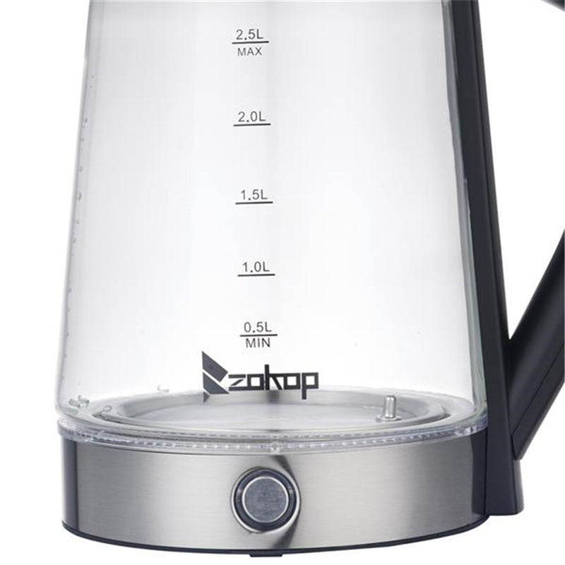 ZOKOP 2.5L Electric Glass Kettle Fast Boiling Water Heater