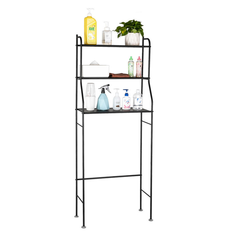 RONSHIN 3-tier Bathroom Storage Rack for Towels Toiletries Toilet Organizer Black