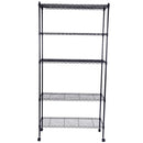 GAOMON 165*90*35 Shelving Rack Storage Rack 5-Layer Metal Rack Black
