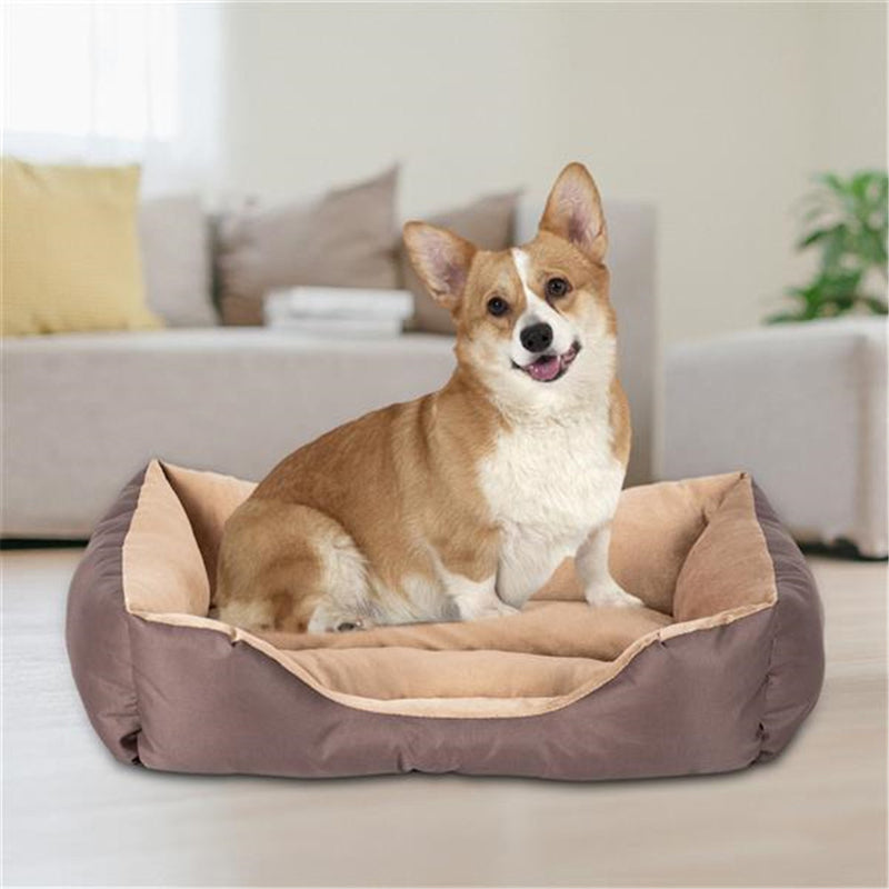 BEESCLOVER 28" Pet Mat Kennel For Pet Cat Dog Non-slip Bottom Brown