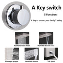 GAOMON 1.5m Shower Screen Five Water Outlet Modes Stainless Steel Silver