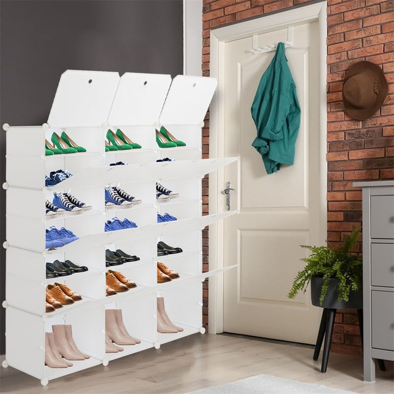 RONSHIN 7-tier 21-grid Storage Shoe Cabinet Shoe Rack Organizer