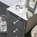 GAOMON Mini Cabinet Table with 3-drawers Nightstand Bedroom Silver
