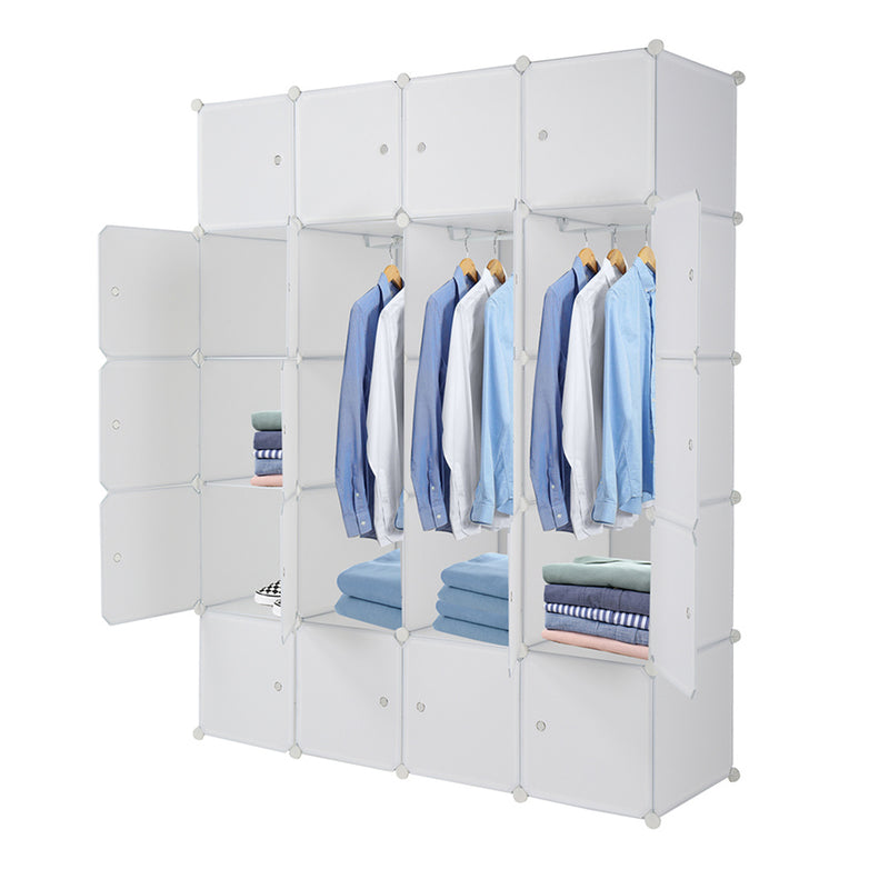 AMYOVE 5-layers 20-grids Modular Closet Cabinet Storage  Shelves Cube Organizer White