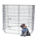 GAOMON 48" Basics Play Area Foldable Metal Pet Wire Fence 8 Pieces with Open Doors Black