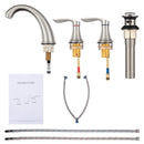 GAOMON Bathroom Sink Faucet Widespread Matte Black Bathroom Faucet 3 Hole Brushed Nickel