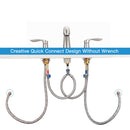 GAOMON Bathroom Sink Faucet Widespread Matte Black Bathroom Faucet 3 Hole Brushed Nickel