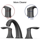 GAOMON Bathroom Sink Faucet Widespread Matte Black Bathroom Faucet 3 Hole Matte Black