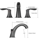 GAOMON Bathroom Sink Faucet Widespread Matte Black Bathroom Faucet 3 Hole Matte Black