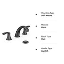 GAOMON Bathroom Sink Faucet Widespread Matte Black Bathroom Faucet 3 Hole Matte Black