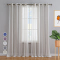 WHIZMAX 52 inches W Sheer Curtains for Living Room Bedroom Beige 52 inches W x84 inches L