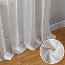 GAOMON 52"W Sheer Curtains for Living Room Bedroom Beige 52"W x54"L