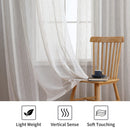 GAOMON 52 inches W Sheer Curtains for Living Room Bedroom Beige 52 inches W x63 inches L