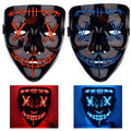 WHIZMAX Halloween 2pcs LED Mask Scary Mask Blue Red
