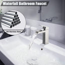 GAOMON Waterfull Single Handle Bathroom Faucet Brushed Nickel Short Handle Pull