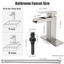 GAOMON Waterfull Single Handle Bathroom Faucet Brushed Nickel Short Handle Pull