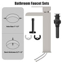 GAOMON Brushed Nickel Waterfull Tall Bathroom Sink Faucet for 1 Holes with Pop Up Drain Stopper & Water Supply Hoses No-Lead