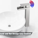 GAOMON Brushed Nickel Waterfull Tall Bathroom Sink Faucet for 1 Holes with Pop Up Drain Stopper & Water Supply Hoses No-Lead