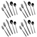 GAOMON 20 Piece Stainless Steel Kitchen Flatware Set - Black