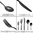 GAOMON 20 Piece Stainless Steel Kitchen Flatware Set - Black
