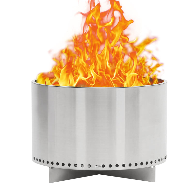 GARVEE 20.5 Inch Smokeless Fire Pit For Outdoor Wood Burning Without Handle Portable Stainless Steel Camping Stove