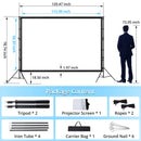 GAOMON Projector Screen With Stand 120 Inch 16:9 4K HD Rear & Front Projections Movies Screen With Carry Bag