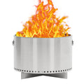 GARVEE 20.5 Inch Smokeless Fire Pit With Air Switch And Handle Wood Burning Portable Stainless Steel Outdoor Firepit