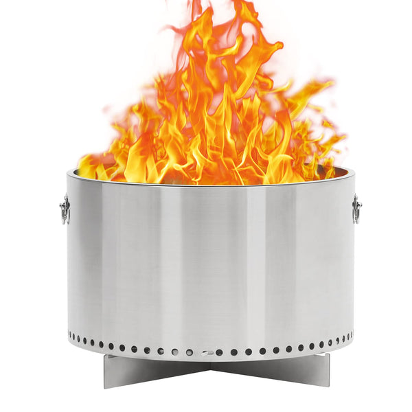 GAOMON 20.5 Inch Smokeless Fire Pit With Air Switch And Handle Wood Bu