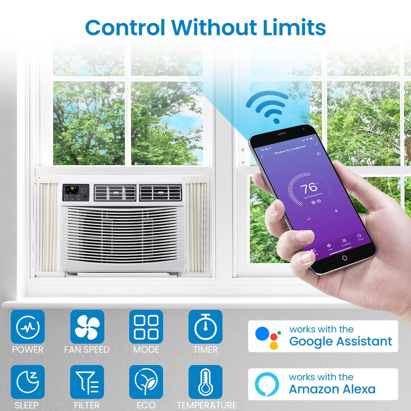 WHIZMAX Air Conditioner 10000 BTU Turbo Fast Cooling AC Unit Remote App Control