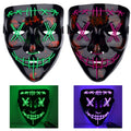 CYNDIE Halloween 2pcs LED Mask Scary Mask Green Purple