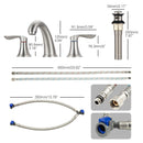 GAOMON Bathroom Faucet 8 Inch Bathroom Faucets for Sink 3 Hole Widespread Brushed Nickel Bathroom Faucet